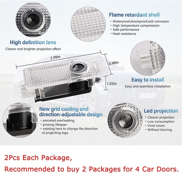 2 BMW LED logo door projector lights - Picture 4 of 4